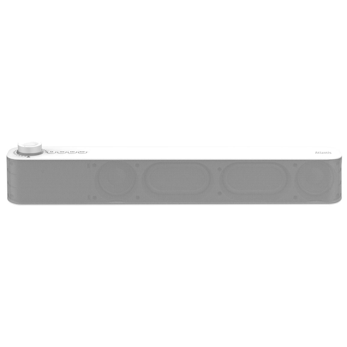 Atlantis Land Soundbar Speaker - 2.0 Channels, 20W, White