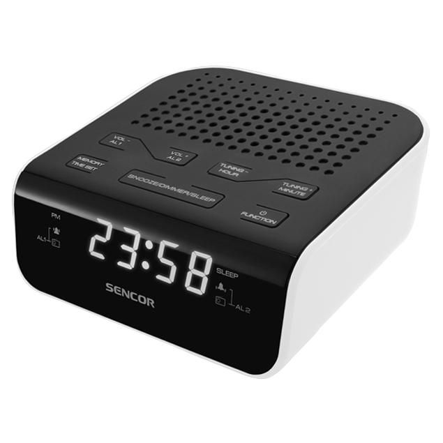 Sencor Digital Clock Radio, Black White
