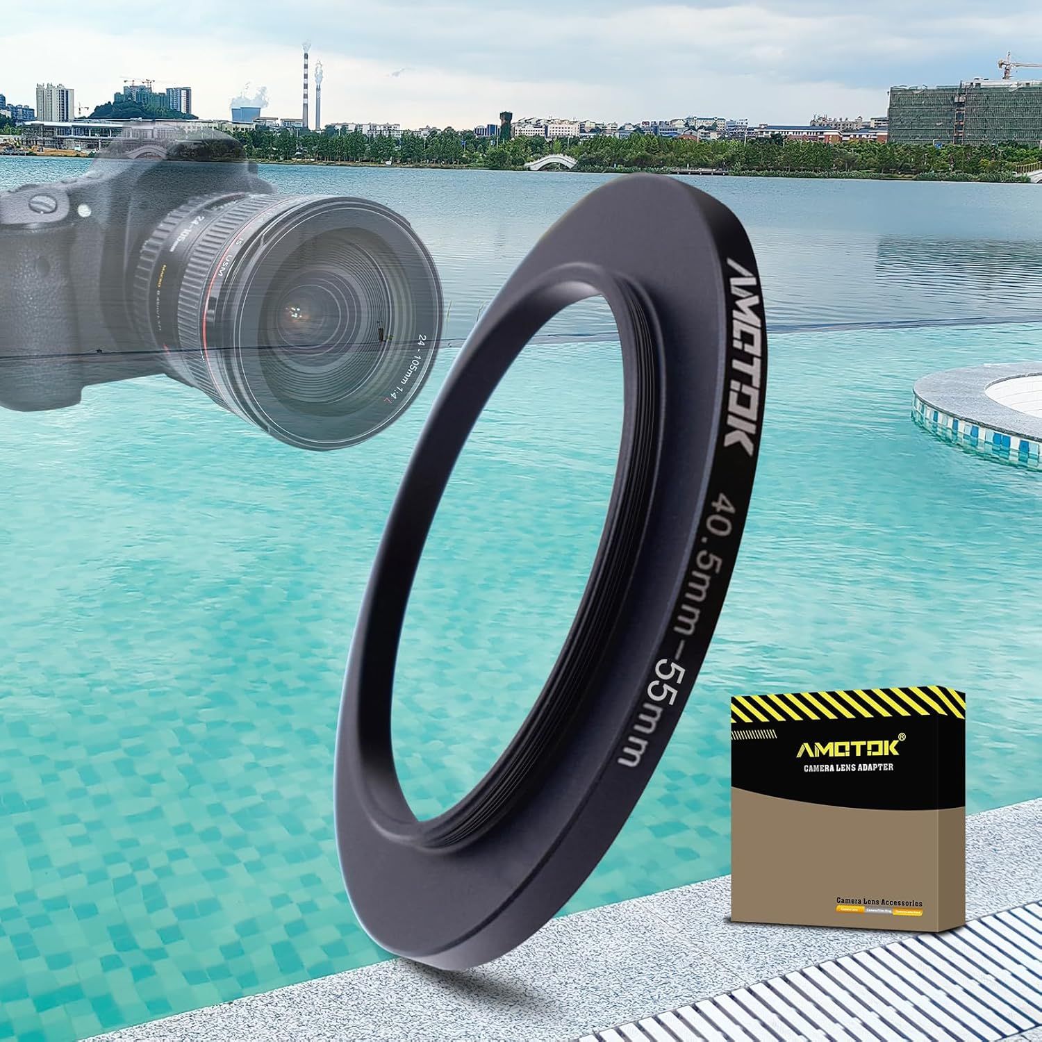 40.5mm to 55mm Lens Adapter Ring, Step Up Filter