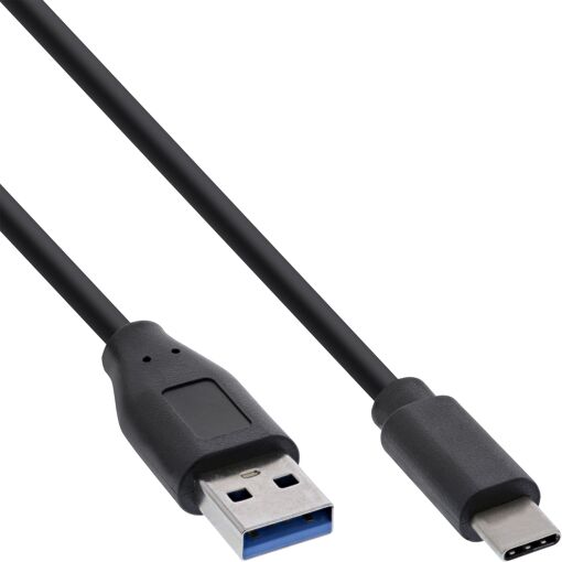 InLine High-Speed USB 3.2 Cable (1m, USB C to USB A, 10Gbps, Black)