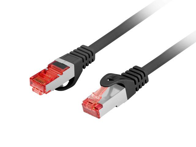 Lanberg Cat6 Network Cable, 0.25m, Black (F/UTP FTP)