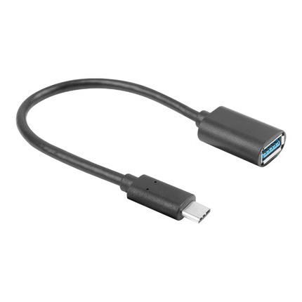 Cable Lanberg USB 3.2 Gen 1 (3.1 Gen 1) - 0,15 m, Tipo A a Tipo C, Negro