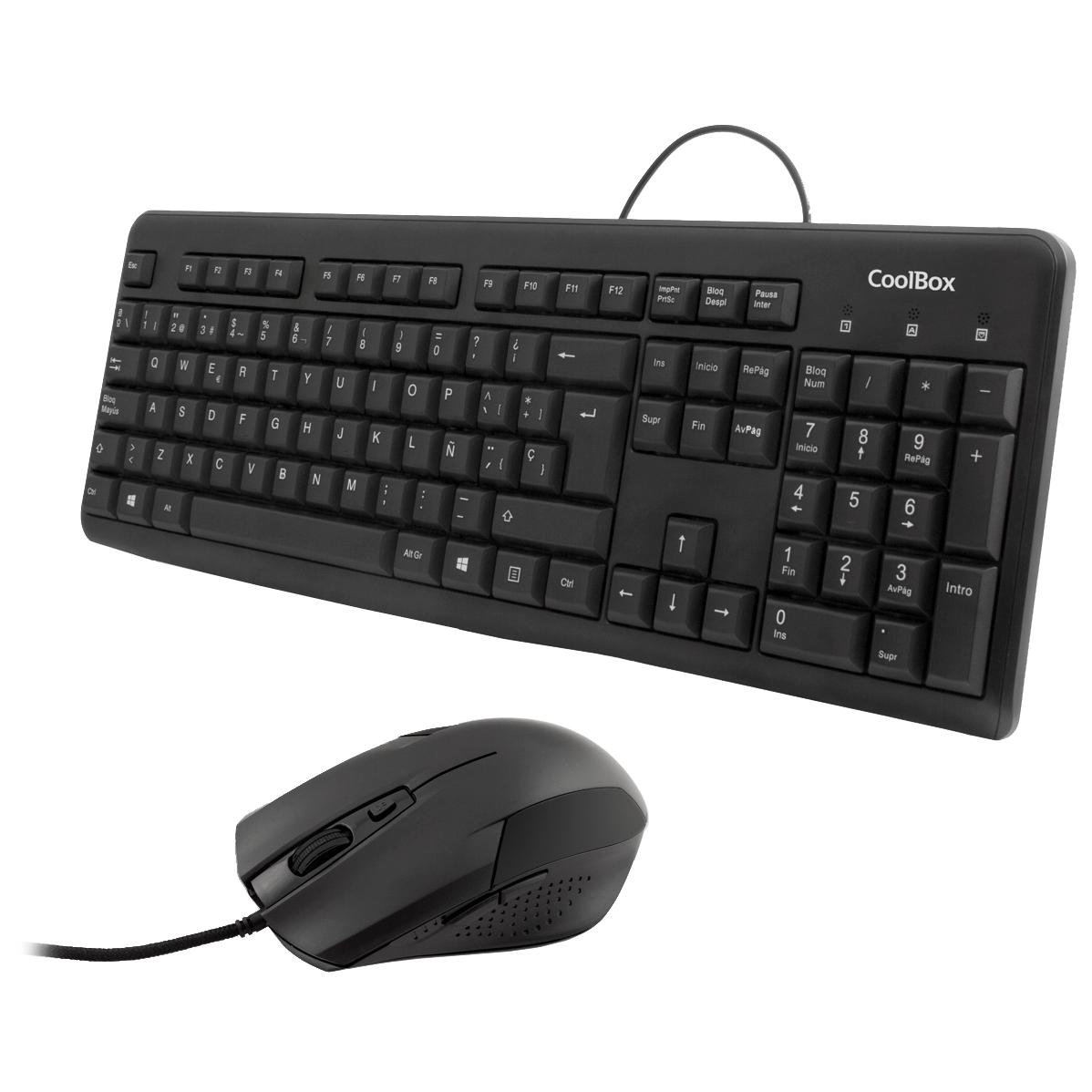 Coolbox Keyboard and Mouse Set, COO-KTR-01U, USB, QWERTY, Black