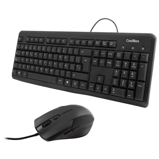 Ensemble clavier et souris Coolbox COO-KTR-01U, USB, QWERTY, Noir