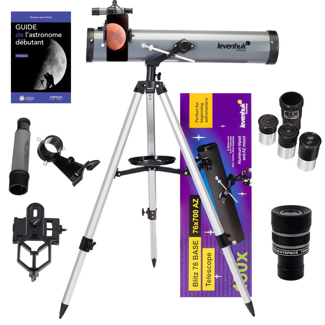 Blitz 76 Plus Astrophotography Telescope Kit with Zoom, Eyepieces and Accessories
