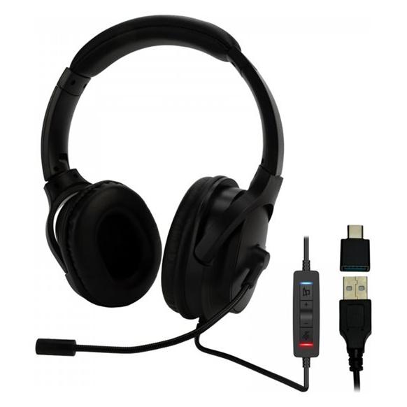 MCL Samar Wired Headset - Over-Ear - USB-A, USB-C