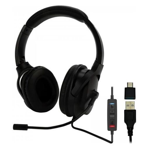 Auriculares con cable MCL Samar - Sobre oreja - USB A, USB C