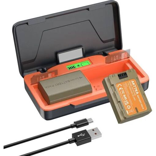 Batería UNDERSCORE NP-FZ100 3000 mAh (2 unidades) + cargador de 20 W para Sony A7/A9/FX3, pantalla LCD, organizador de tarjeta SD