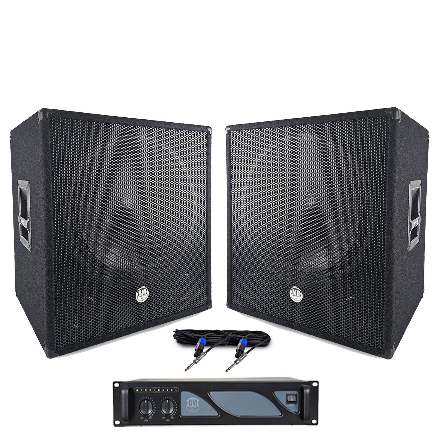 Bm Sonic Complete Bass Pack 4000W with 2 18-inch Subwoofers and Amplifier