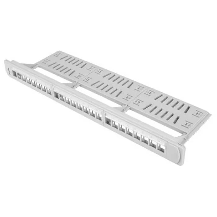 Lanberg 1U Patch Panel - PPKS-1124-S - 24 Ports - Organizer - Gray