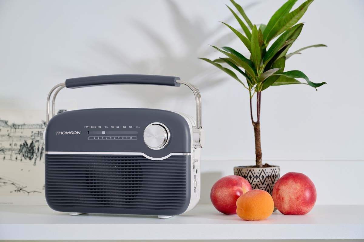 Thomson Solar-Powered Bluetooth Radio, Grey