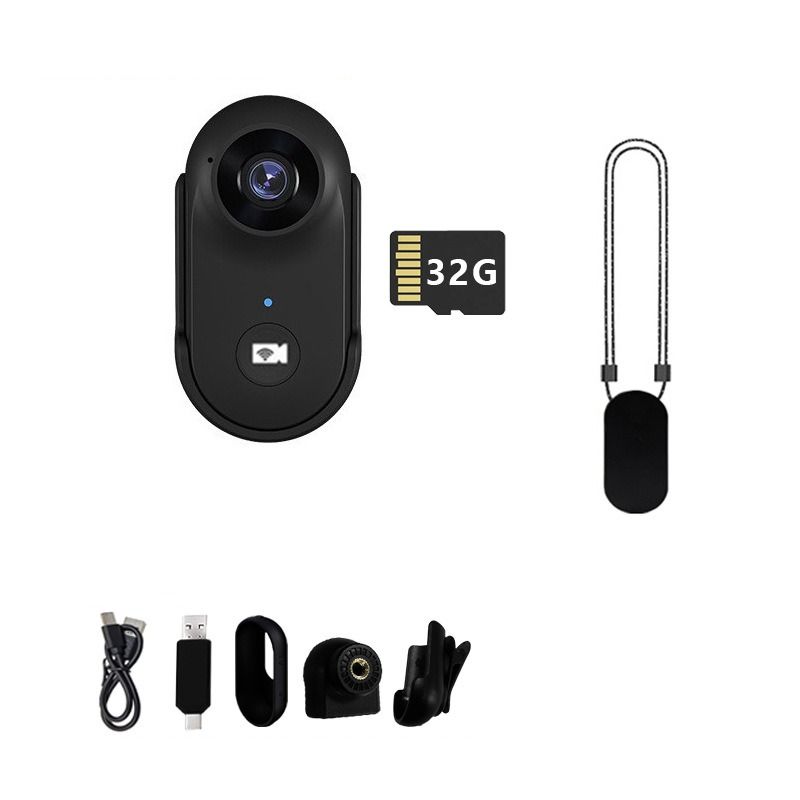 INF A100+ Mini Action Camera - Black with Magnetic Kit and 32G TF Card (HD 1080p Pocket Recording)