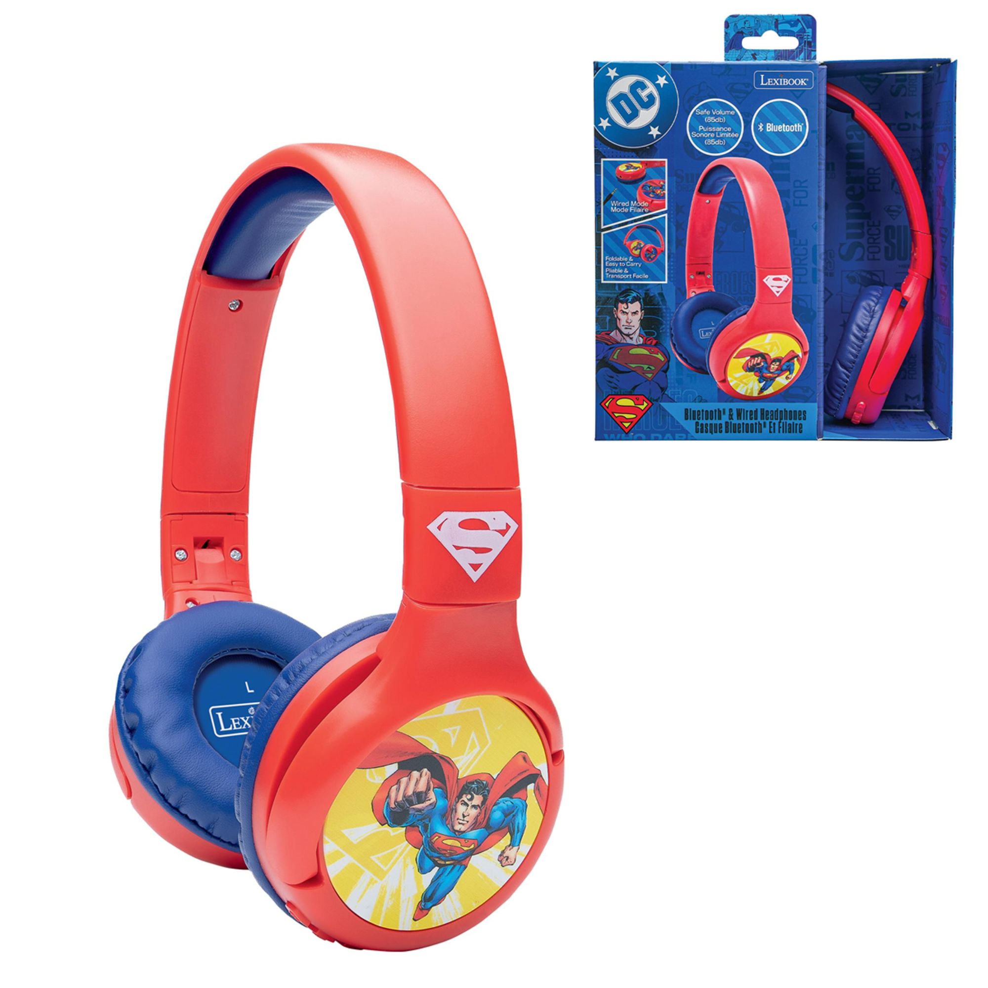 Lexibook Superman 2-in-1 Bluetooth & Wired Headphone with Sound Limit