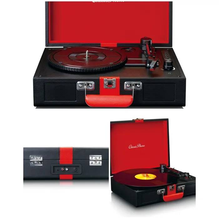 Reproductor de discos vinilo Lenco TT-110BKRD - Bluetooth 5.0 - Retro - Altavoces integrados
