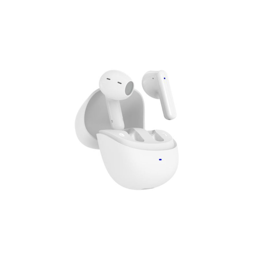 FUZE Wireless Earbuds - Bluetooth 5.4, 30mAh Built-in Battery + 300mAh Charging Case, Microphone Integrated, White