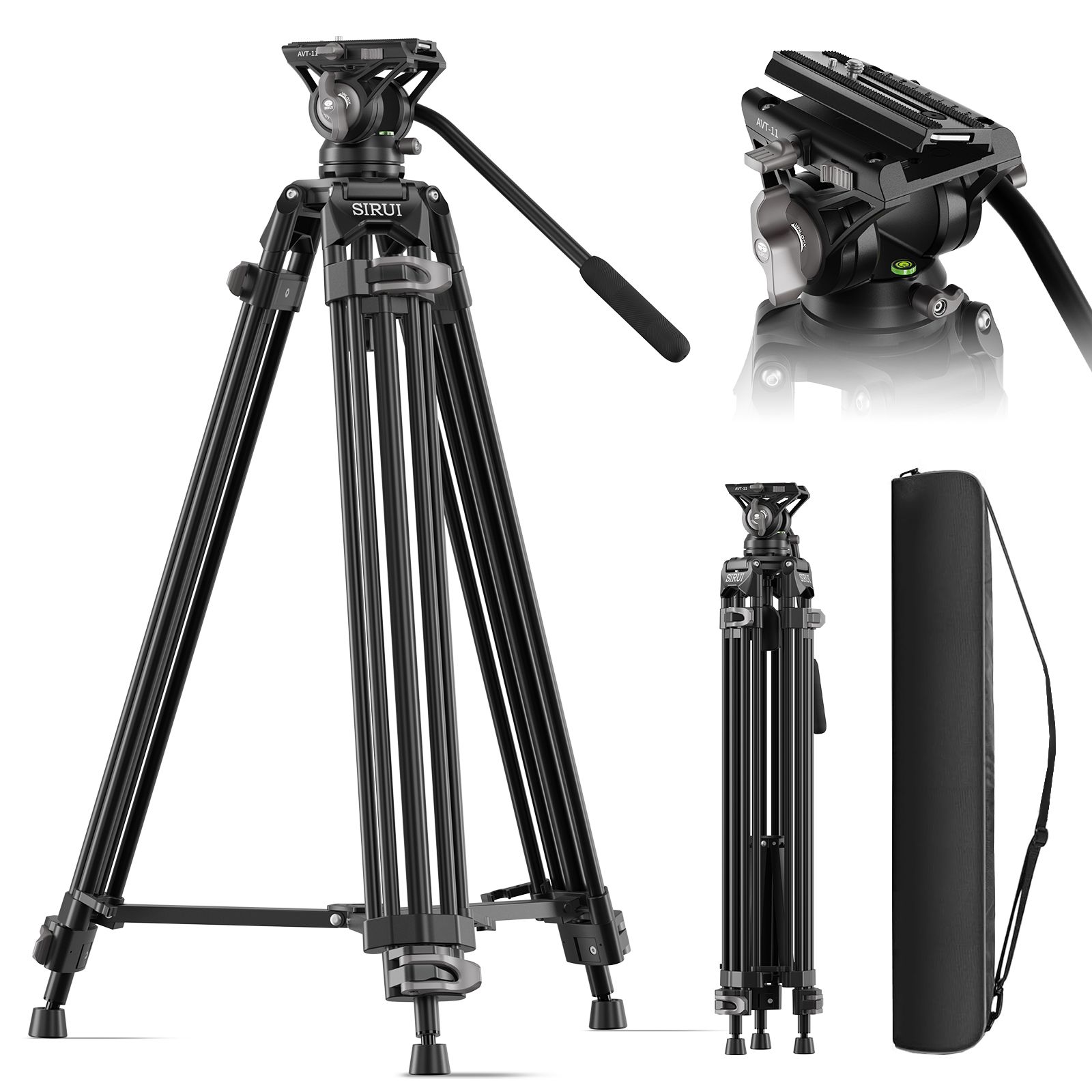 Sirui AVT-11 360° Fluid Panoramic Head, 185 cm Height, Quick Plate, Robust for Camera, Camcorder and DSLR, Max Load 10 kg
