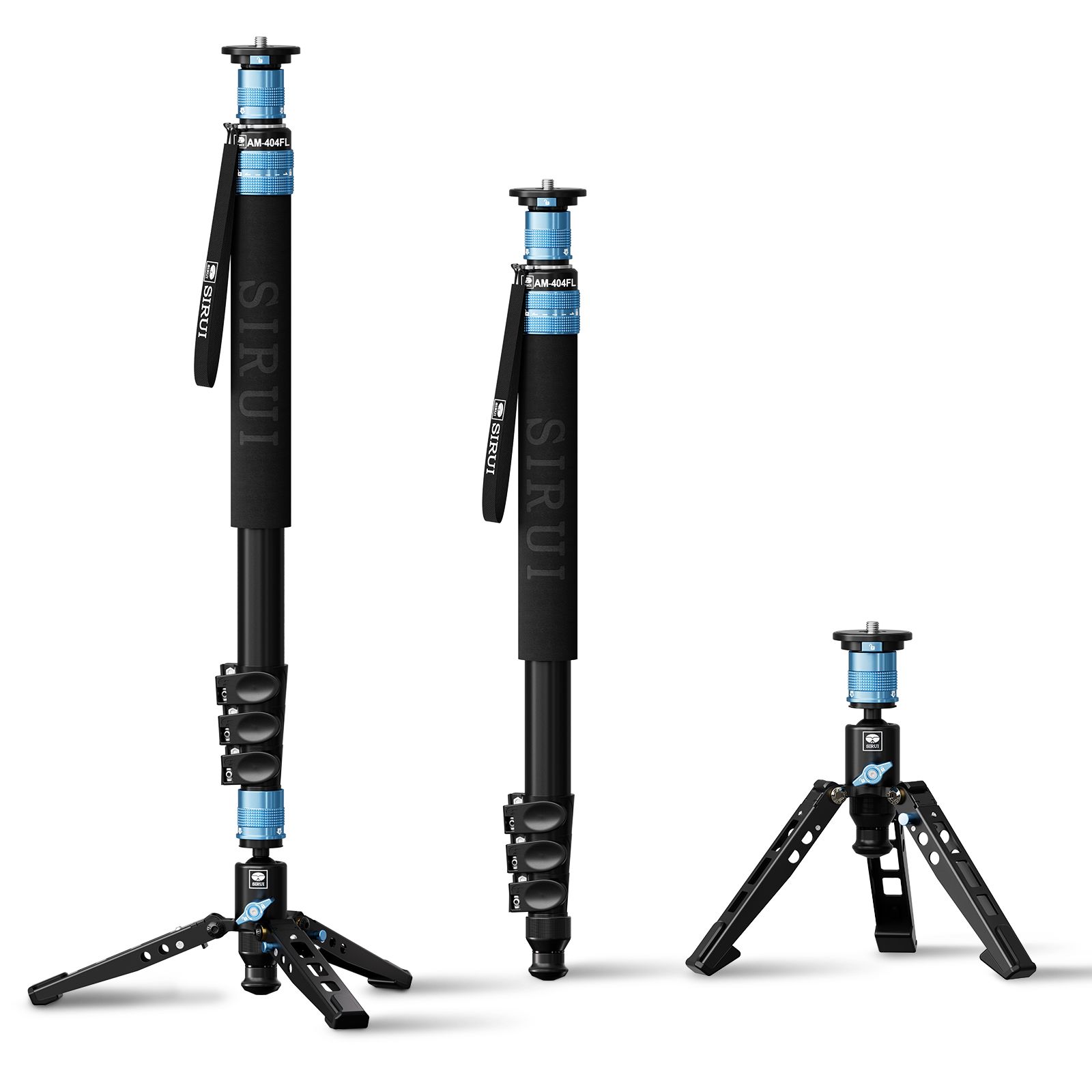 Sirui AM-404FL Video Monopod, 63-Inch Aluminum, Removable Legs, Lightweight and Stable, 360° Panoramic Rotation, Max Load 12 kg, Compatible with Canon Cameras