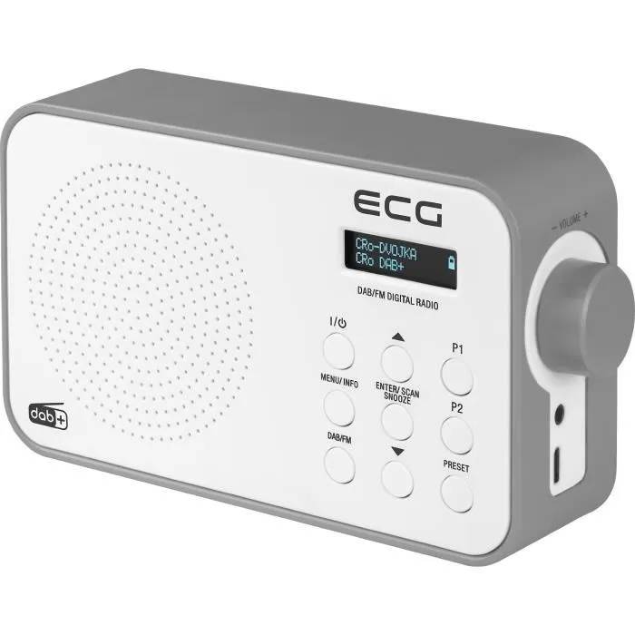 ECG RD 110 DAB+ Radio - White - 30 Presets FM/DAB+ - Built-in Alarm