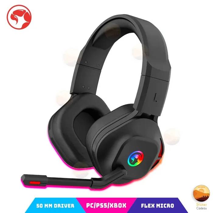 Marvo Scorpion HG8929 Gaming Headset - RGB Lighting, Microphone, 50mm Drivers, PC/PS5/Xbox Compatible
