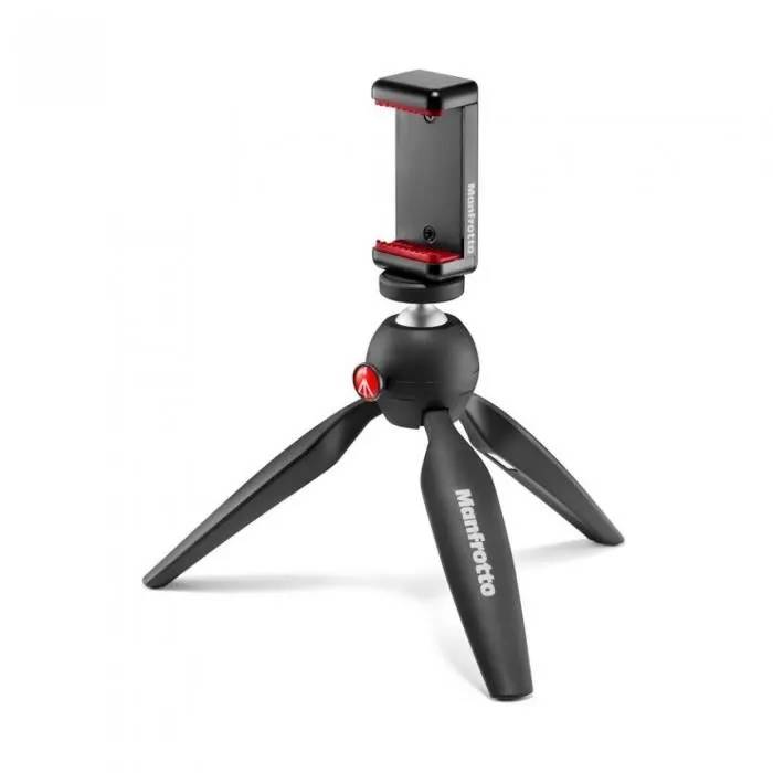 Trépied de table Manfrotto PIXI Clamp MII - Pince universelle pour smartphone - Acier inoxydable - Capacité maximale 1 kg