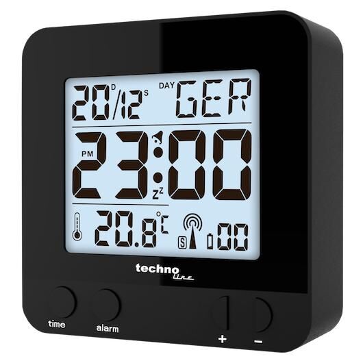 Reloj de alarma digital Technoline Negro
