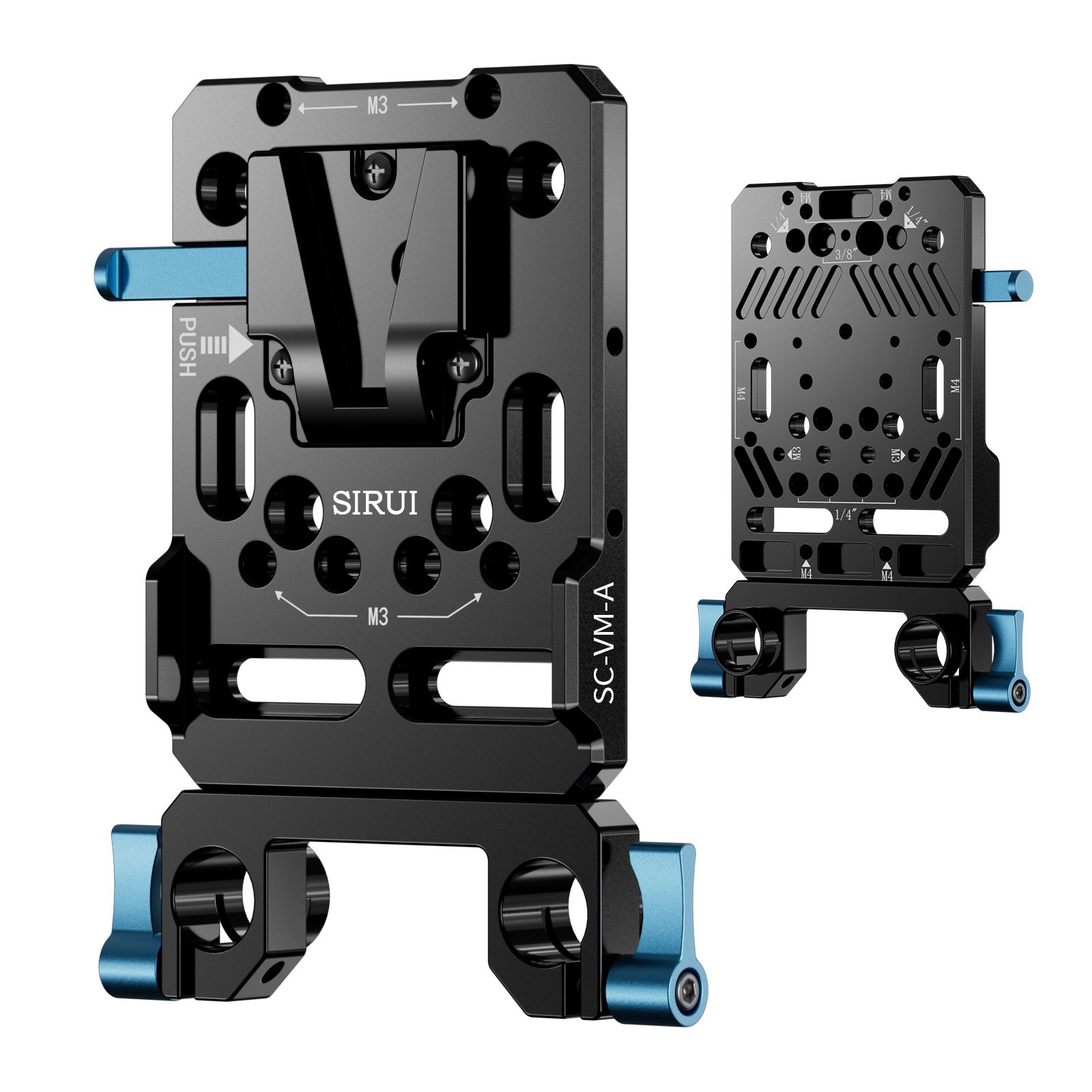 Sirui SC-VM-A V-Mount Battery Plate with Double 15mm Rod and V-Lock Adapter