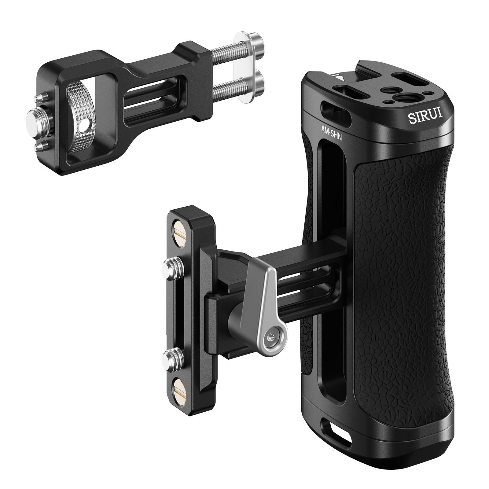 Sirui AM-SHN Side Handle for Camera Cage, ARRI/NATO Mount Compatible, Lightweight with Integrated Key, Cold Shoe and Threadings, Adjustable Height - Black
