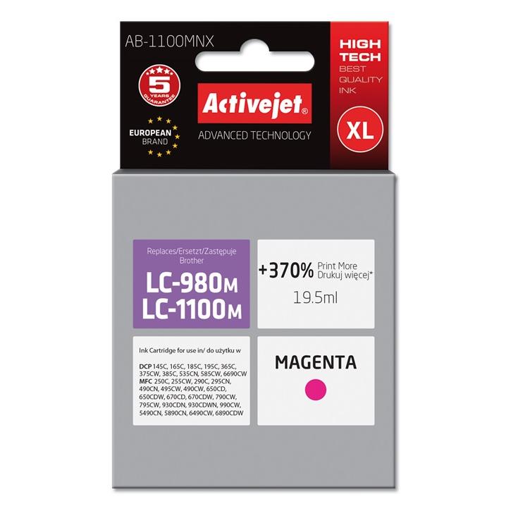 Activejet Ink AB-1100MNX (Replacement for Brother LC1100M/980M; Supreme; 19.5ml; Red)