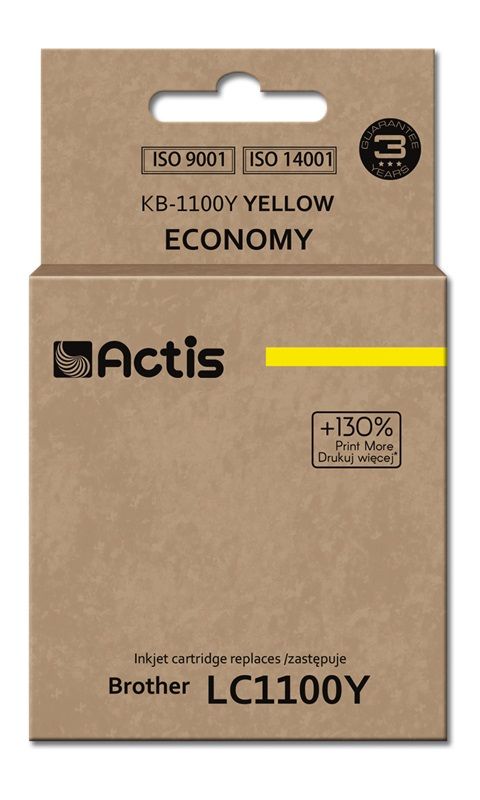 Actis Standard Ink Cartridge KB-1100Y (Brother LC1100Y/980Y Replacement)
