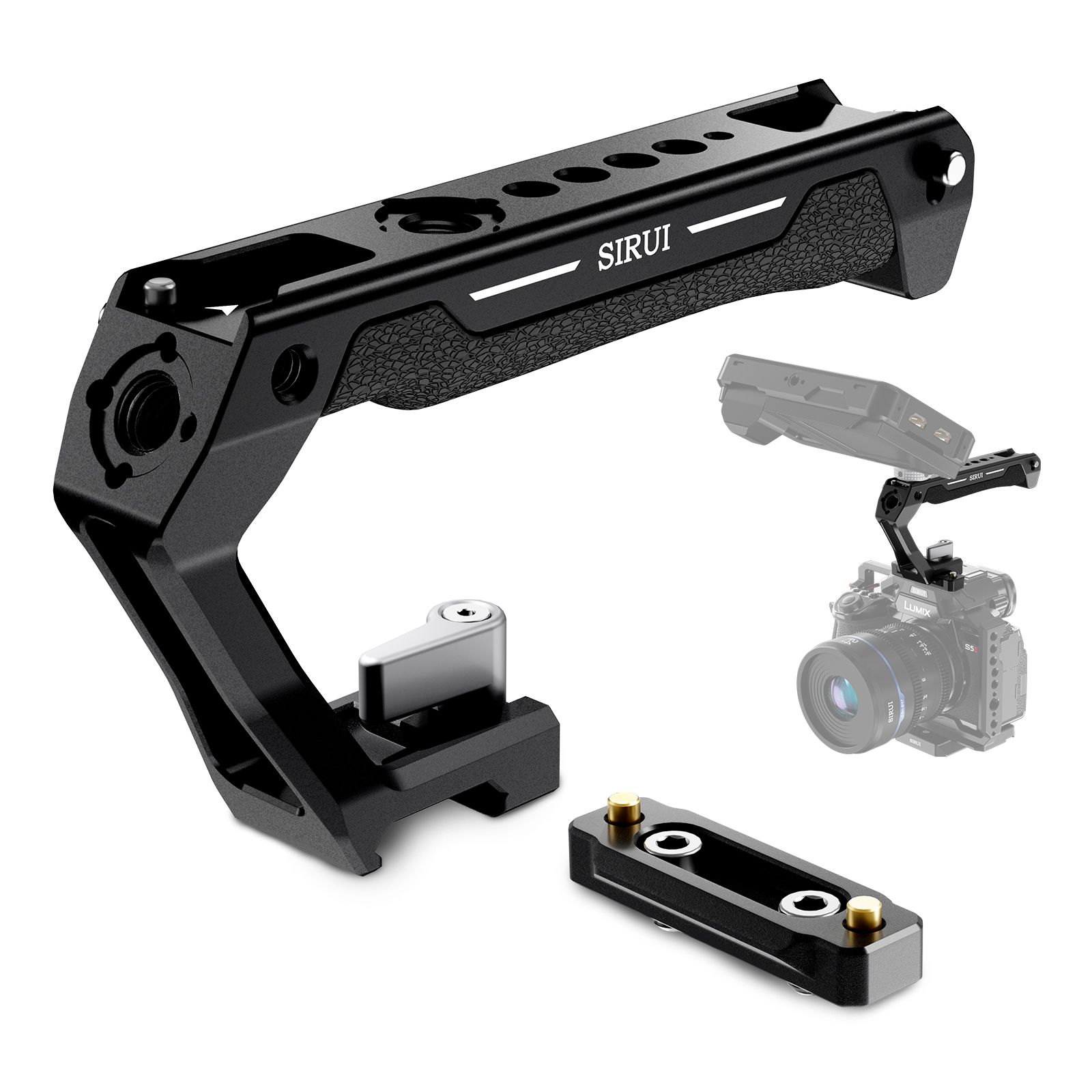 Sirui SC-TH Top Handle with Quick NATO Mount, Cold Shoe and Safety Pins for Camera Cage, NATO Rail Included