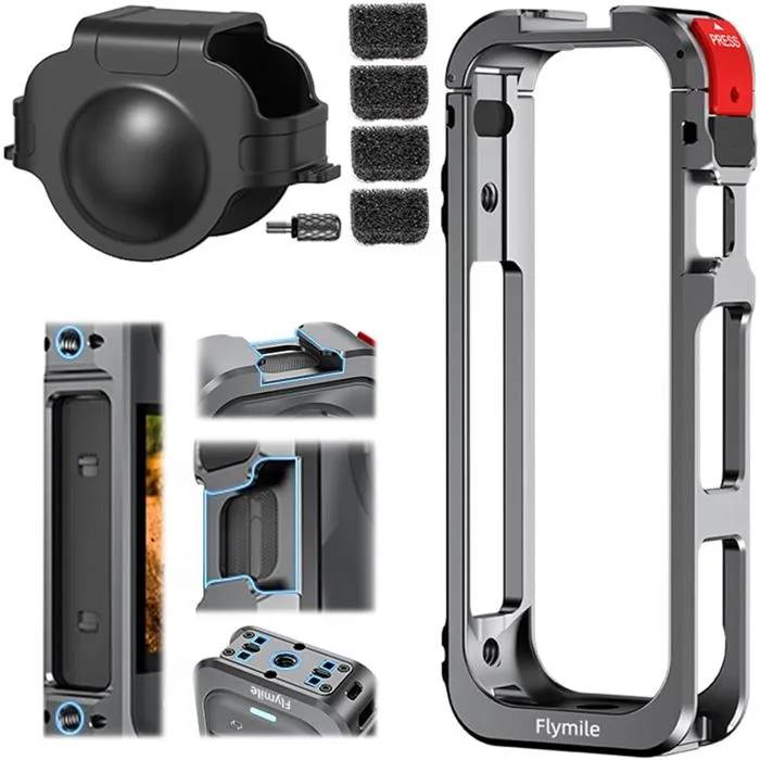 Étui métallique Underscore pour Insta360 X5 avec capuchon d'objectif
