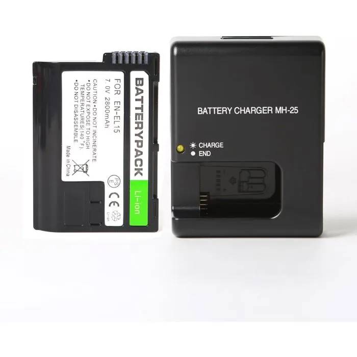 Batería YUEFANSEN EN-EL15 + Cargador MH-25 para Nikon Z6/Z7/D850/D750, 2800 mAh