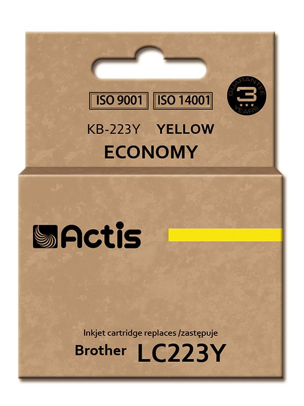 Actis Yellow Ink Cartridge (Brother LC223Y Replacement, Standard, 10ml)