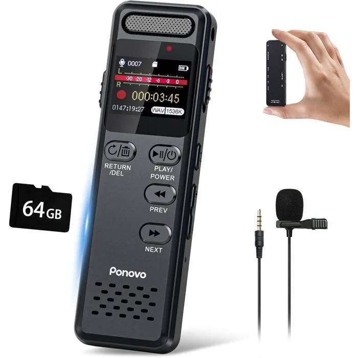Ponovo Digital Voice Recorder 95GB, Underscore