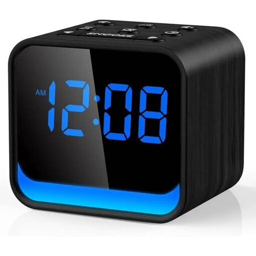 Reloj despertador FM UNDERSCORE con Sonos Naturales, LED Ajustable y Luz de Noche Multicolor - Despertar Suave y Progresivo
