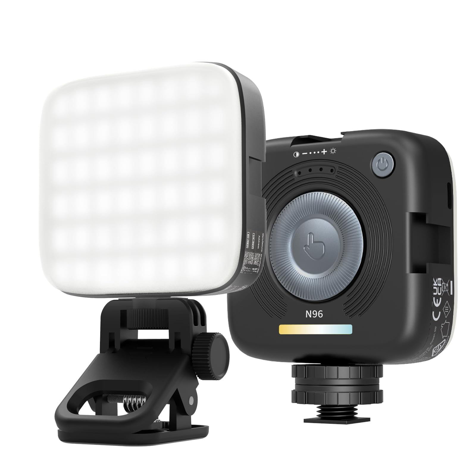 Neewer Magnetic Camera LED Light - 96 Bi-Color LEDs, 2000mAh Battery