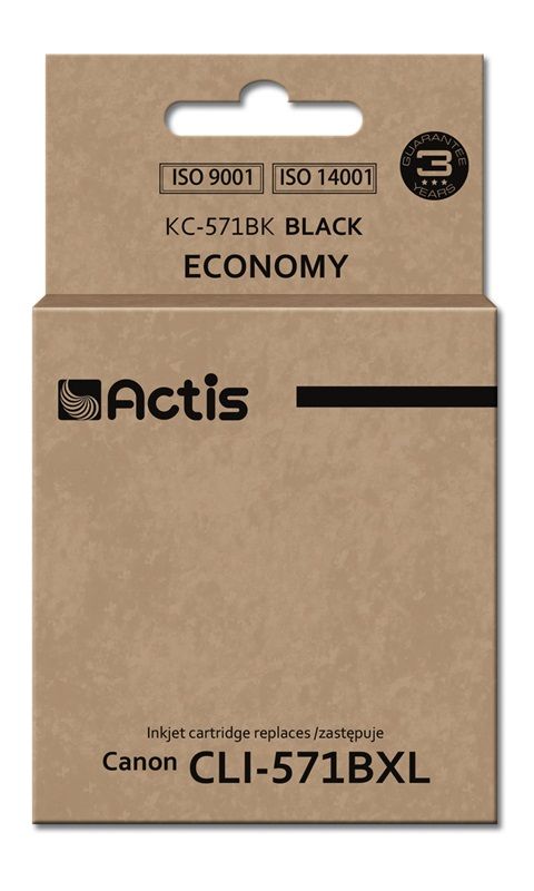 Actis Ink KC-571BK (Canon CLI-571BK Replacement, Standard, 12ml, Black)