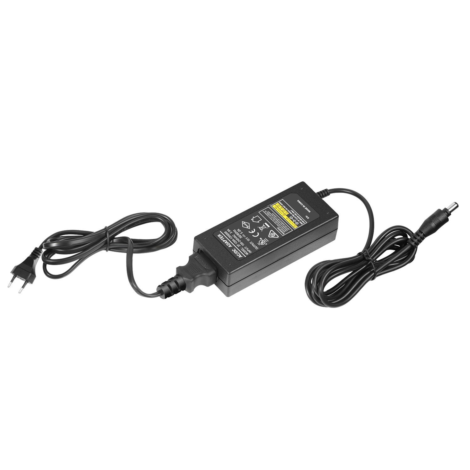 Neewer 220V to 15V Power Supply with 5A Cable, Black