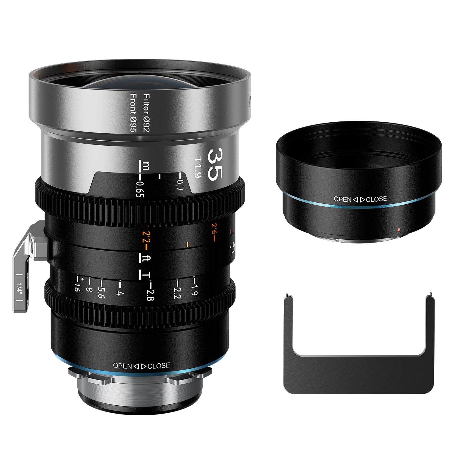 Sirui IronStar 35mm Anamorphic Lens T1.9 1.5X Full Frame Manual Focus PL Mount with EF Interchangeable Mount (Blue Flare Effect)
