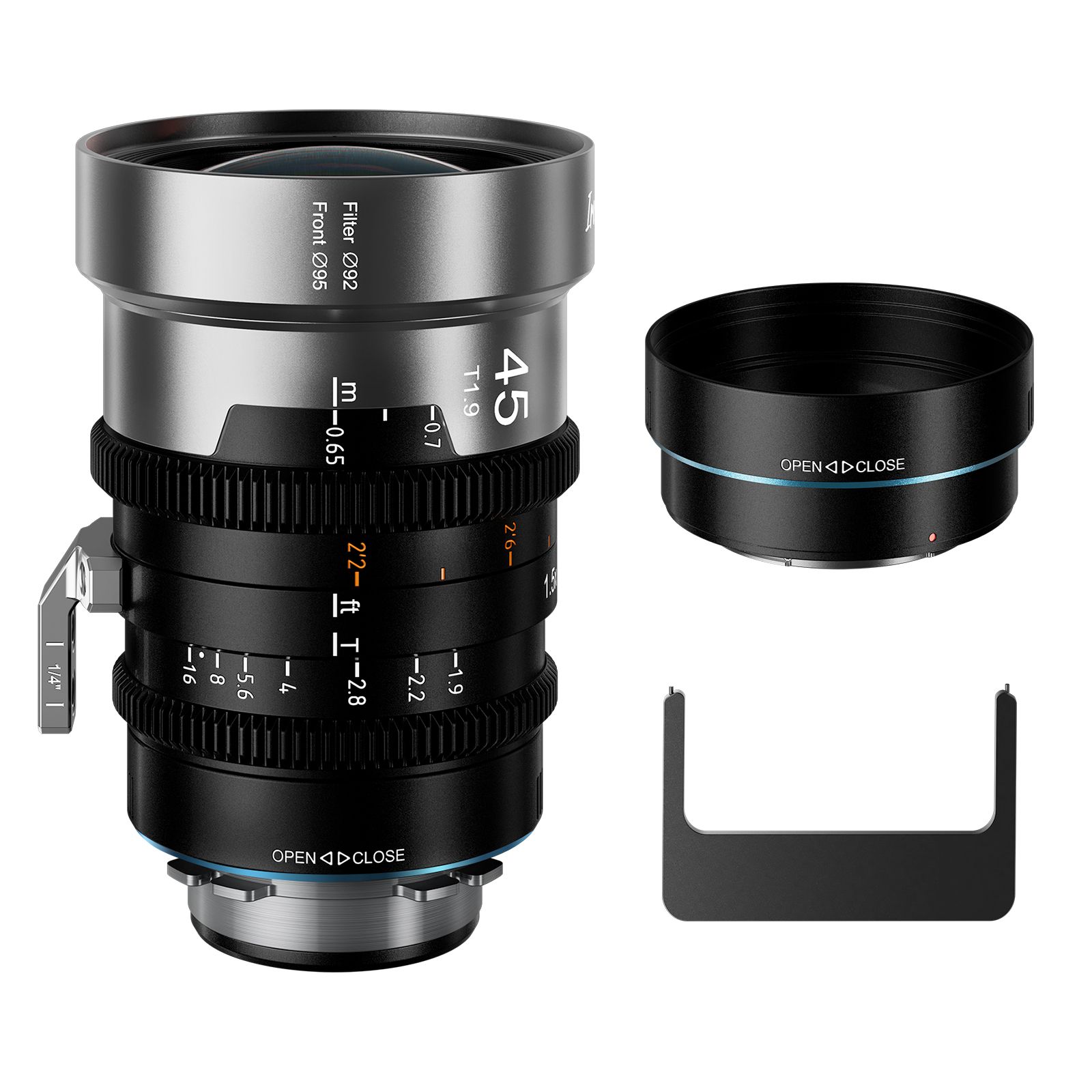 Sirui IronStar 45mm Anamorphic Lens T1.9 1.5X Full Frame Manual Focus with Native PL Mount and Interchangeable EF Mount (Blue Flare Effect) IRON-45-B