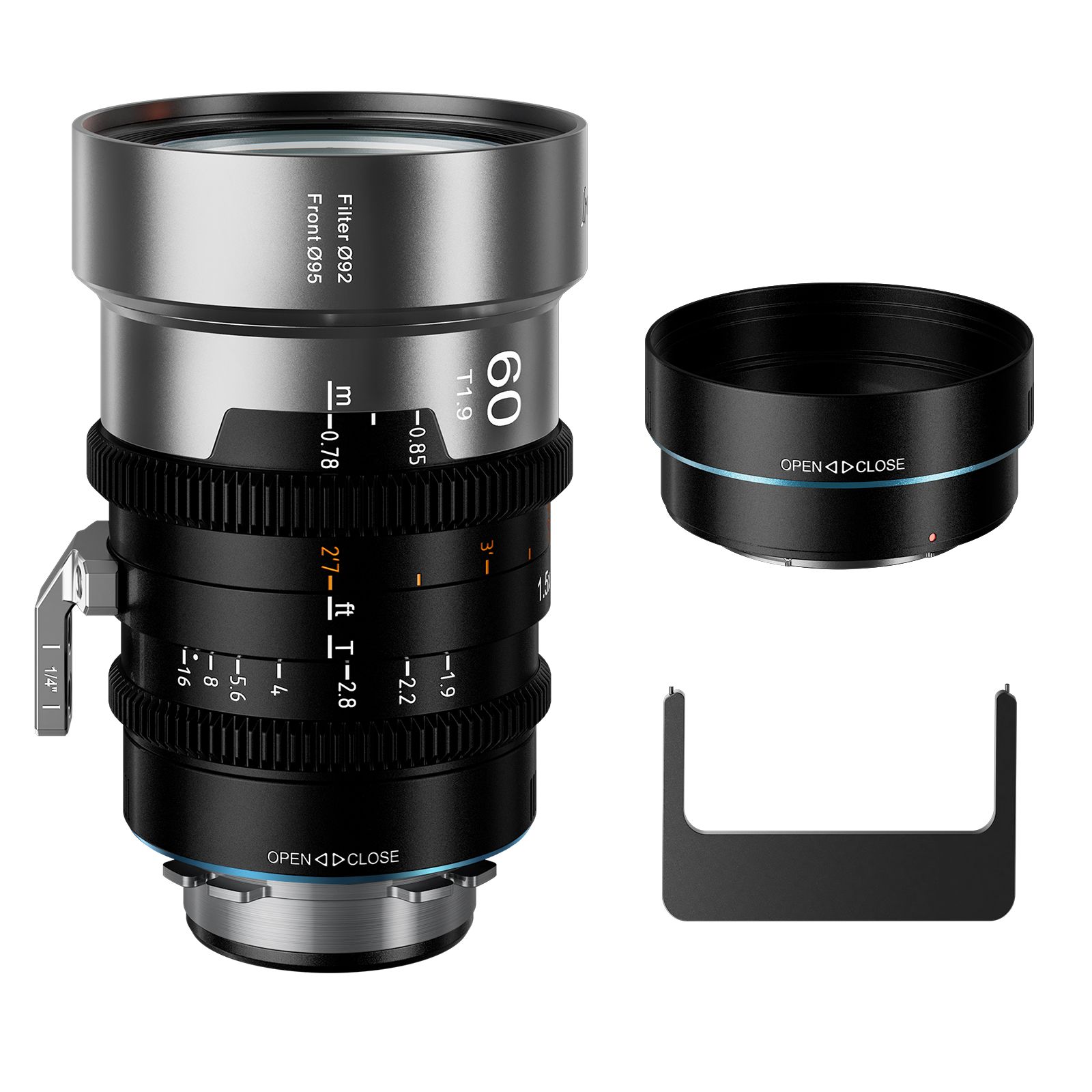 Sirui IronStar 60mm Anamorphic Lens T1.9 1.5X Full Frame with Manual Focus and Native PL Mount with EF Interchangeable Mount (Blue Flare Effect) IRON-60-B