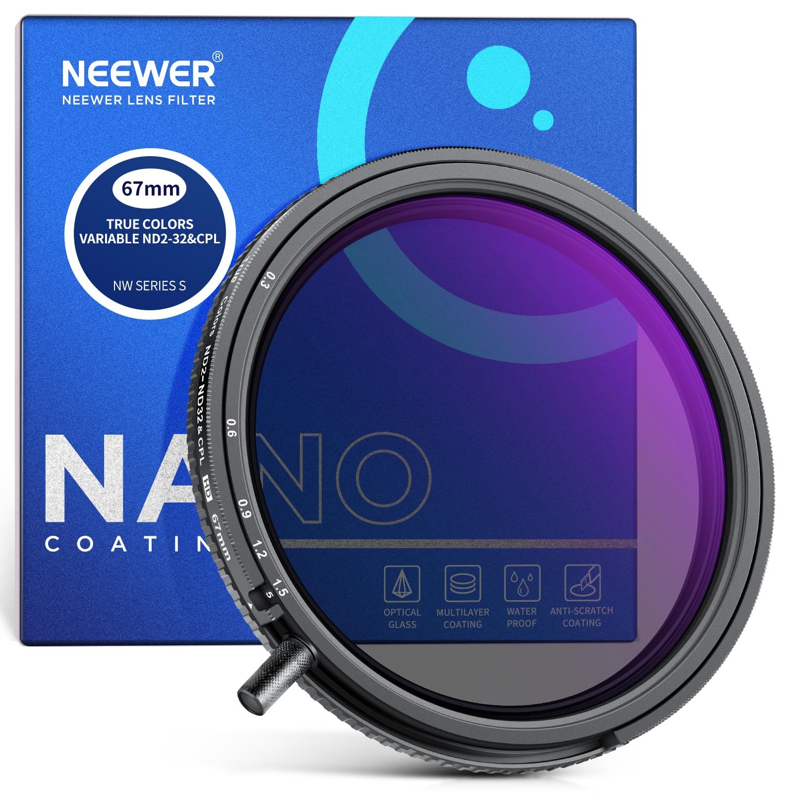 Neewer 67mm ND Variable Polarizer & Neutral Density Filter