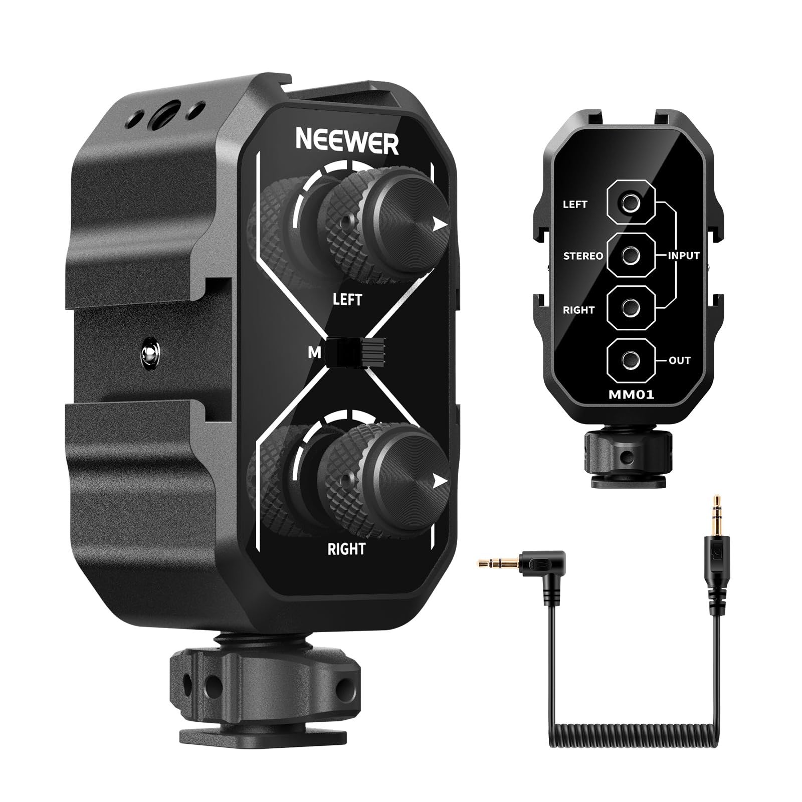 Adaptador de micrófono Neewer MM01 de dos canales