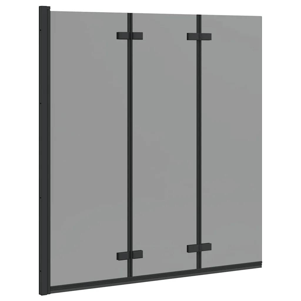 VidaXL Shower Enclosure, Black, 130 x 138 cm, ESG Glass & Aluminium
