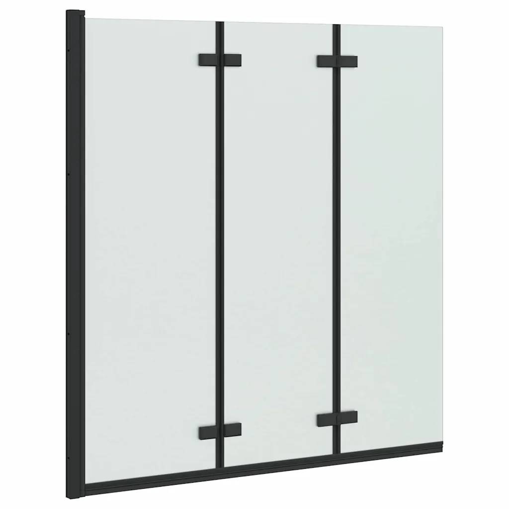 VidaXL Shower Enclosure, Black, 130 x 138 cm, ESG Glass and Aluminium