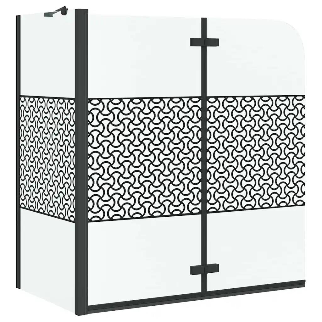VidaXL Geometric Bath Screen, Black