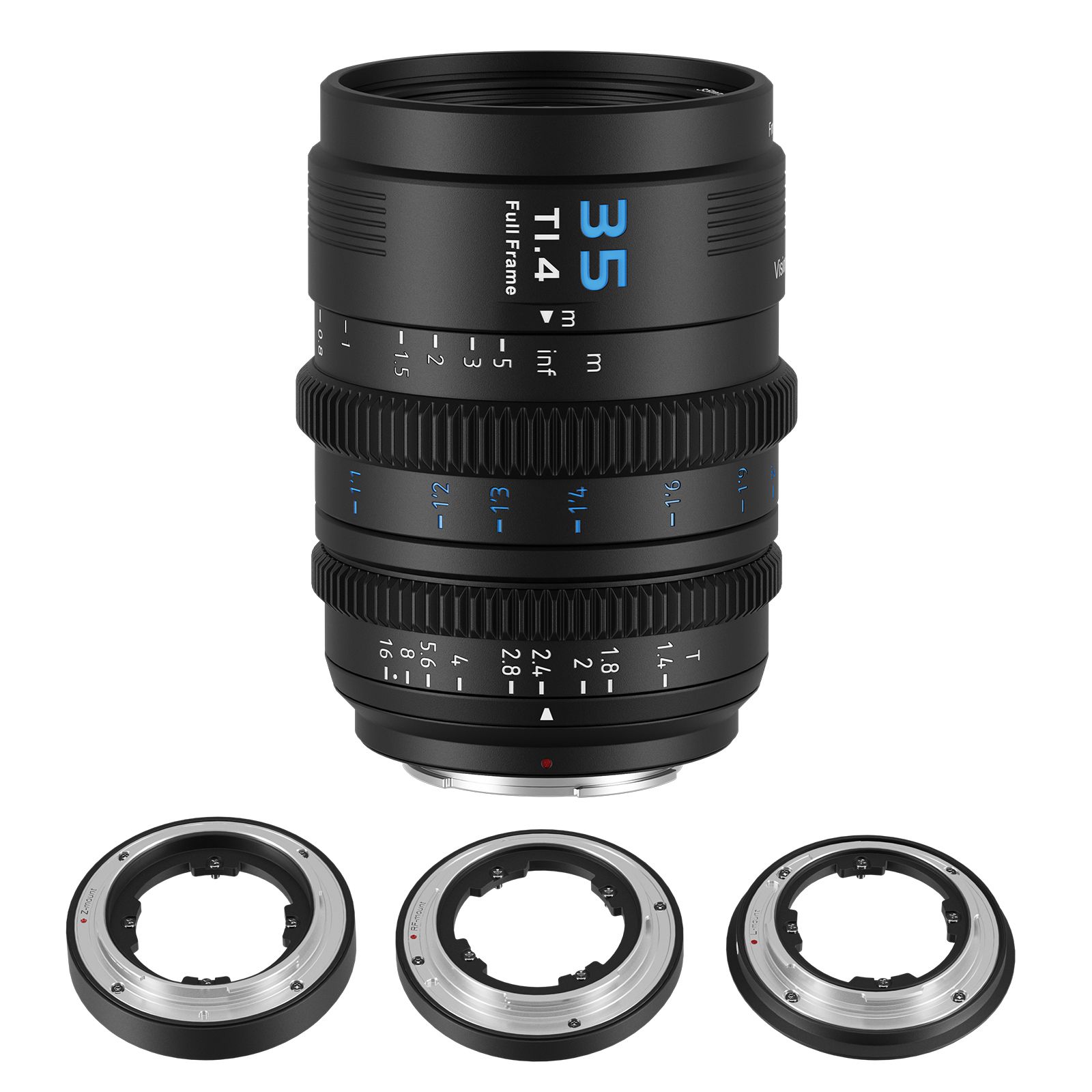 Sirui VP-1 Vision Prime 35mm T1.4 Full Frame Cinema Lens, Manual Focus, E Mount with RF/Z/L Interchangeable Mounts (Black)