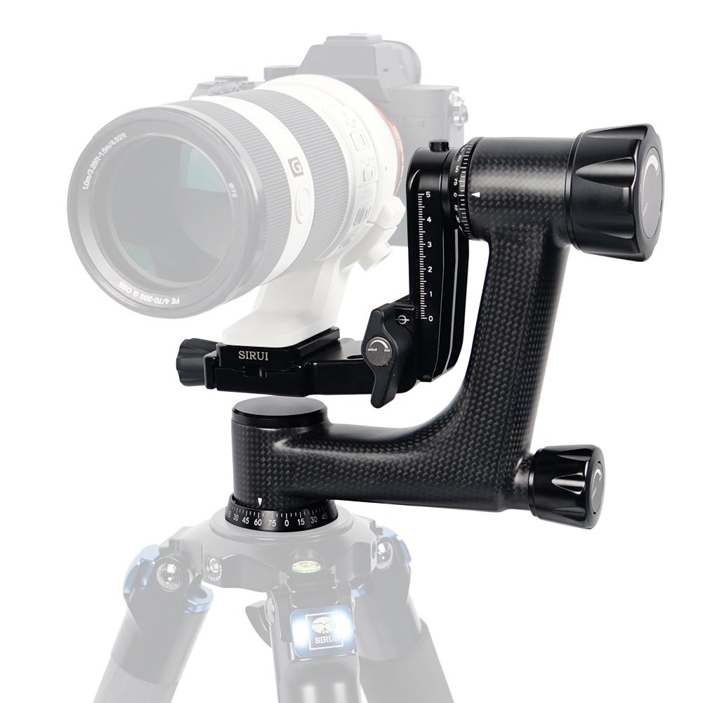 Tête pendulaire Sirui PH-10 en fibre de carbone, rotule stable pour objectifs téléphotographiques et trépied photo