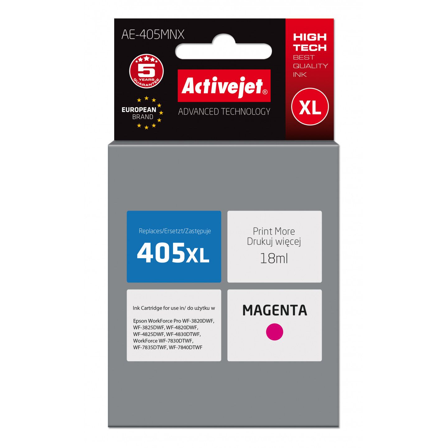Cartucha de tinta Activejet AE-405MNX (alternativa a Epson 405XL)