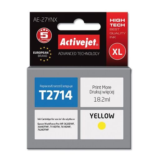 Tinta de impresora Activejet AE-27YNX (reemplazo de Epson 27XL T2714)